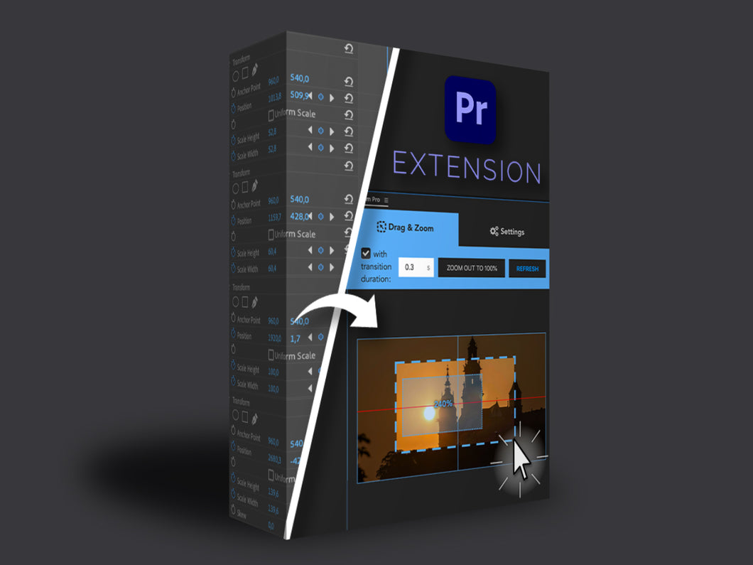 Drag Zoom Pro extension for Adobe Premiere Pro